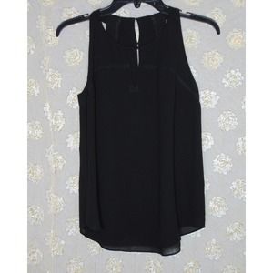 Naked Zebra | Women's Sleeveless Blouse Black Keyhole Size Small